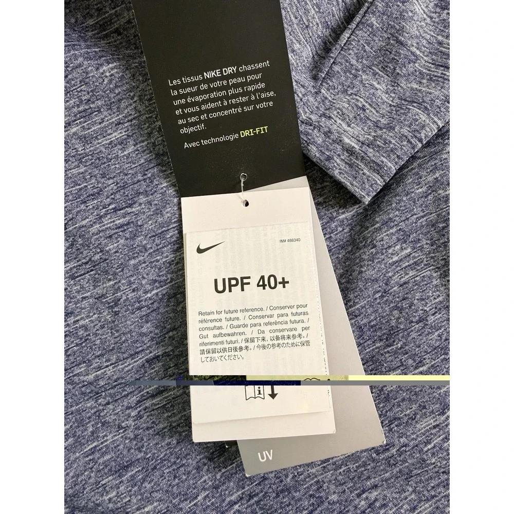 NWT Nike Dri-Fit Swim Men's Long-Sleeve Hydroguard Swim Shirt Navy Medium
